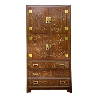 1970’s Chinoiserie Drexel Heritage Dynasty Collection Armoire For Sale
