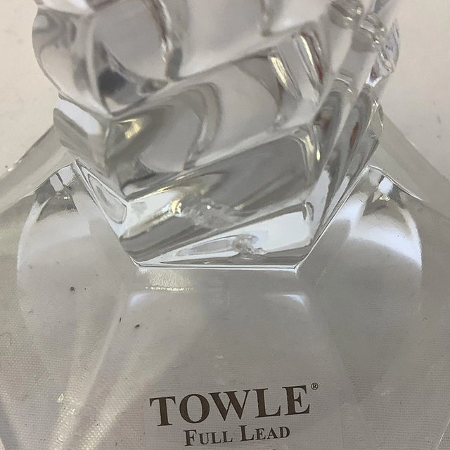 Contemporary Barley Twist Towle Lead Crystal Candle Holders From Austria - A Pair For Sale - Image 6 of 9
