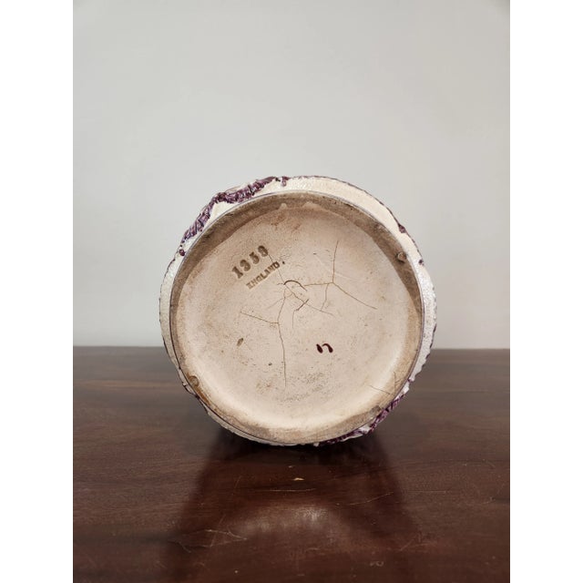 Late 19th Century English Majolica Cashpot Amethyst and Turquoise Glaze For Sale - Image 4 of 8