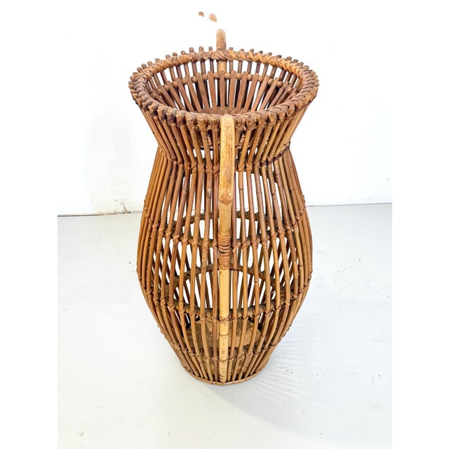 Vintage Wicker and Bamboo Amphora Umbrella Stand, Italy, 1960s For Sale - Image 4 of 13