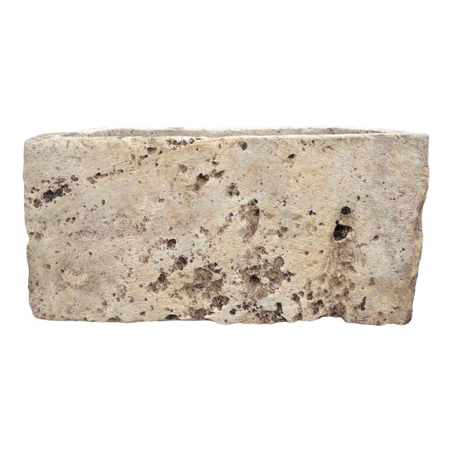 Antique Limestone Trough 51626a 28"w For Sale