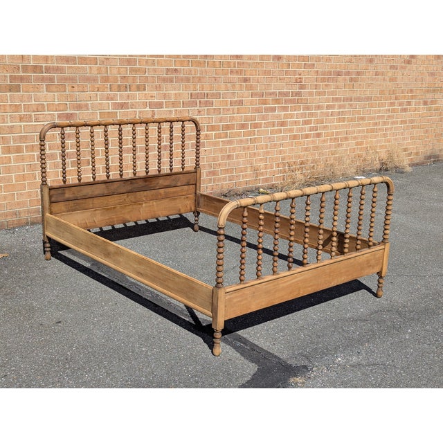 Antique Jenny Lind Spool Bed | Full Size Wooden Frame | Vintage Victorian Cottage Farmhouse Decor For Sale - Image 9 of 9