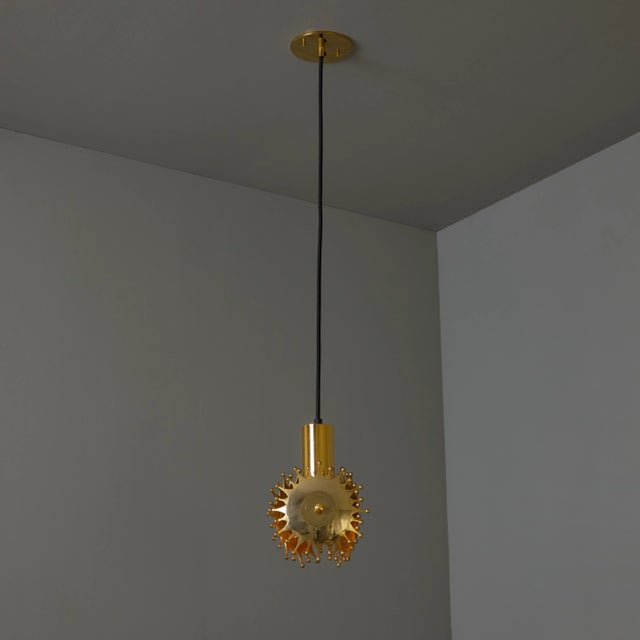 1960s Sculptural Brass Pendant Lamp by Armatur Hantverk Tibro, Sweden For Sale - Image 9 of 12