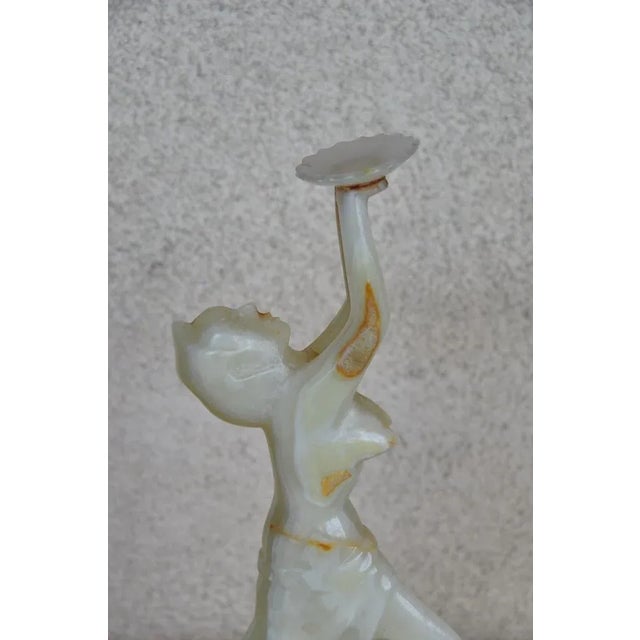 Art Deco Unique Art Deco Style Onyx Sculpture Which May Be Used as a Candle Holder or Ashtray For Sale - Image 3 of 13