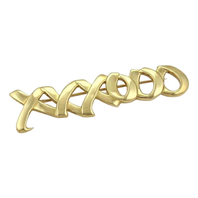 Tiffany & Co. Picasso 18k Yellow Gold XXOO Brooch Pin For Sale