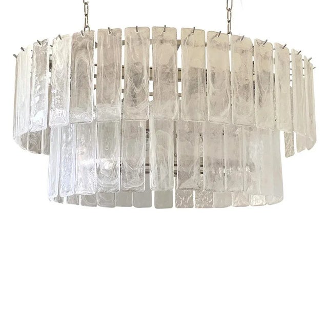 Large Oval Diamond Listelli Murano Glass Chandelier from Simoeng For Sale - Image 10 of 10