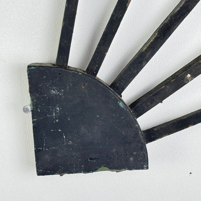 1900s Pair of Architectural Salvage Double Sided Sunburst Like Design Wooden Wall Elements For Sale - Image 11 of 13