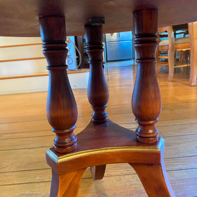 Round Tier Three Leg Regency Salon Table With Gold Claw Feet and Gold Accent For Sale - Image 10 of 18