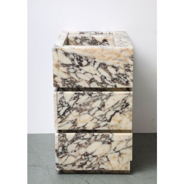 Calacatta Viola Marble Vanity With Drawers & Integrated Sink For Sale - Image 10 of 15