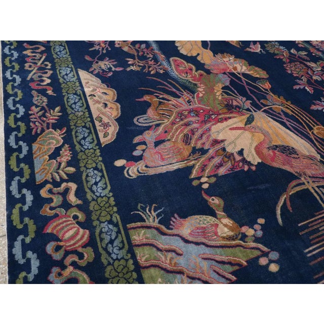 Art Deco Galerie Shabab Collection Mid-20th Century Chinese Peking Inspired English Axminster Room Size Carpet For Sale - Image 3 of 8