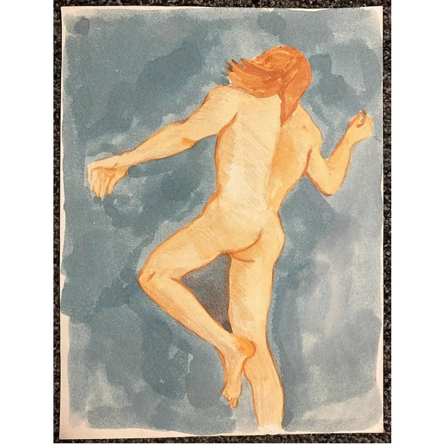 Male Nude painting from the estate of Florida artist Dr. Ronald Frank Yrabedra (1944-2022). Yrabedra earned his B.A. and...