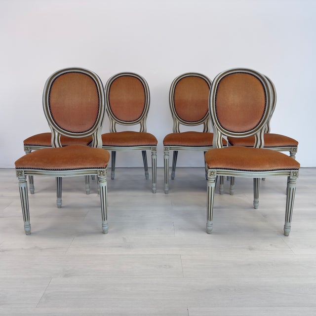 French Louis XVI Style Dining Chairs – Set of 6 For Sale - Image 4 of 13