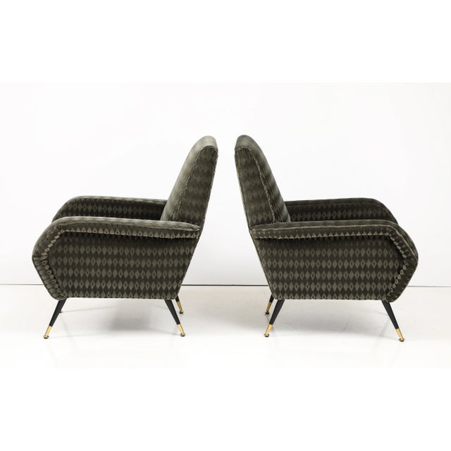 Metal 1950's Mid-Century Modern Italian Lounge Chairs With Donghia Mohair Upholstery - a Pair For Sale - Image 7 of 11