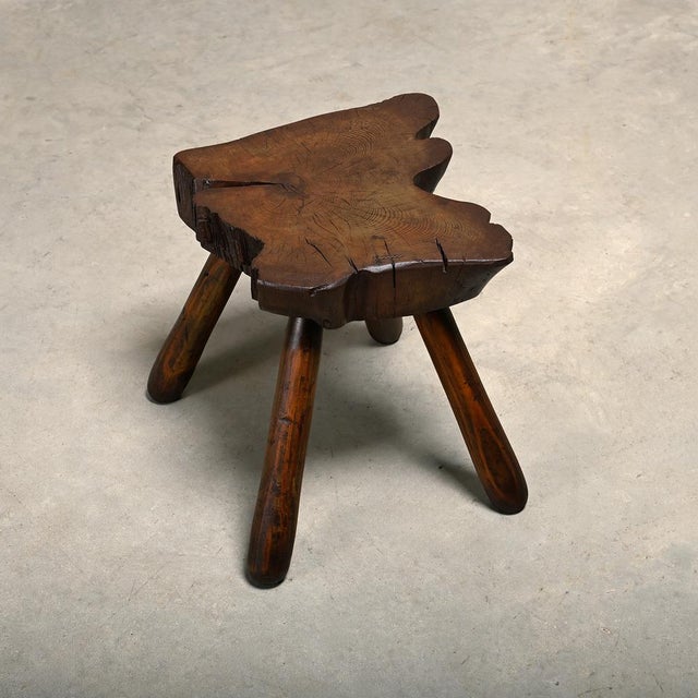 1970s Scandinavian Rustic Tree Trunk Stool, 1970s For Sale - Image 5 of 15