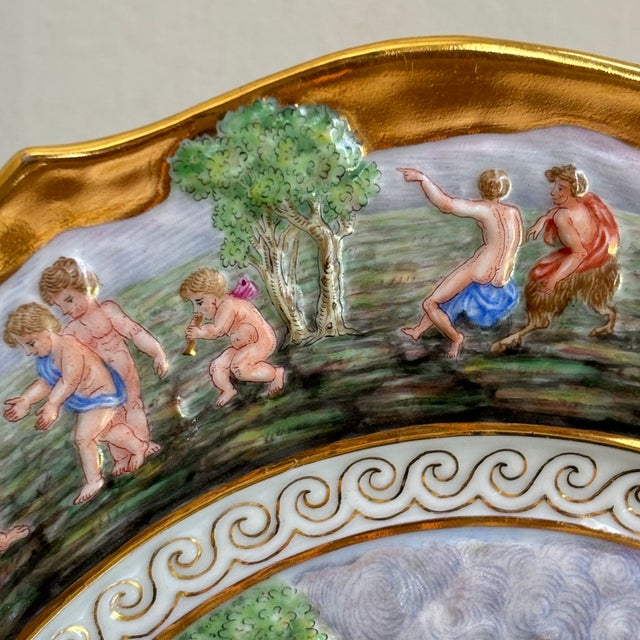 Mid 20th Century Mid-20th Century Italian Capodimonte Decorative Porcelain Plate For Sale - Image 5 of 14