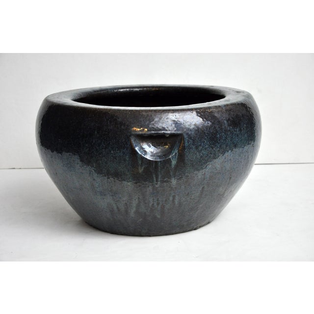 1920s Antique Yixing Blue Flambe Glazed Stoneware Pot For Sale - Image 5 of 15