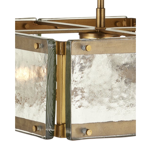The Countervail Square Semi-Flush Mount was designed with its panes of thick cast glass. The textural surfaces were the...