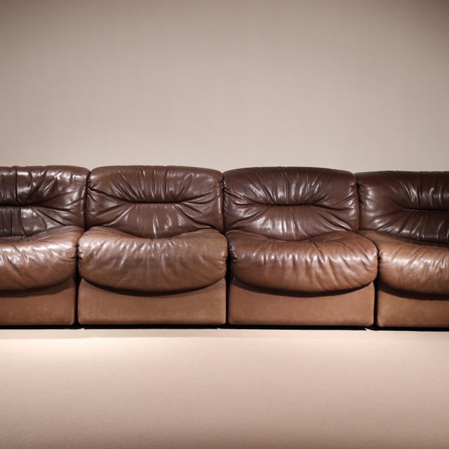DS-14 Modular Sofa in Leather from de Sede, 1980s, Set of 4 For Sale - Image 4 of 18
