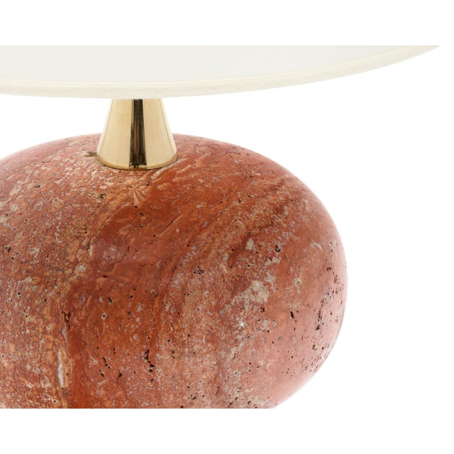 Pink Vintage French Marble Table Lamp by Philippe Barbier For Sale - Image 8 of 9