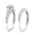 Contemporary .925 Sterling Silver 1/2 Ctw Diamond Halo and Milgrain Engagement Ring Bridal Set (I-J Color, I3 Clarity) - Ring - Size 7 For Sale - Image 3 of 5