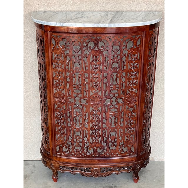 Louis XV Style carved walnut and cane console or radiator cover, Spain, circa 1920. The wood is in perfect condition and...