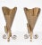 A Pair of Mid-Century Modern Metal Fan Vases Floral Arrangement Planter With Decorative Bow Front & Scrolled Feet For Sale - Image 4 of 10
