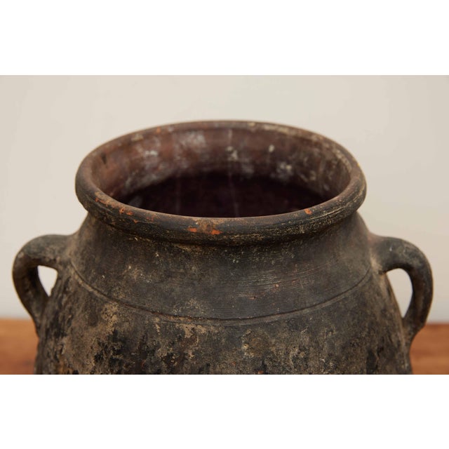 Vintage Small Black Olive Pot For Sale In Los Angeles - Image 6 of 11
