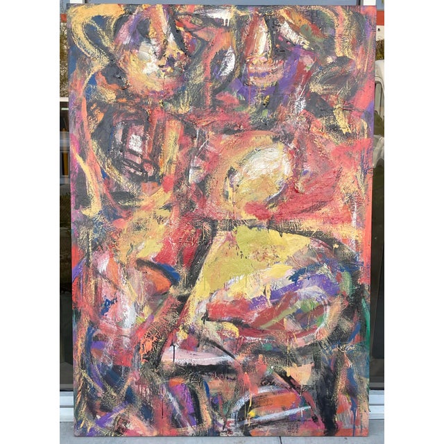 Large Willem De Kooning Style Abstract Oil on Canvas For Sale - Image 13 of 13