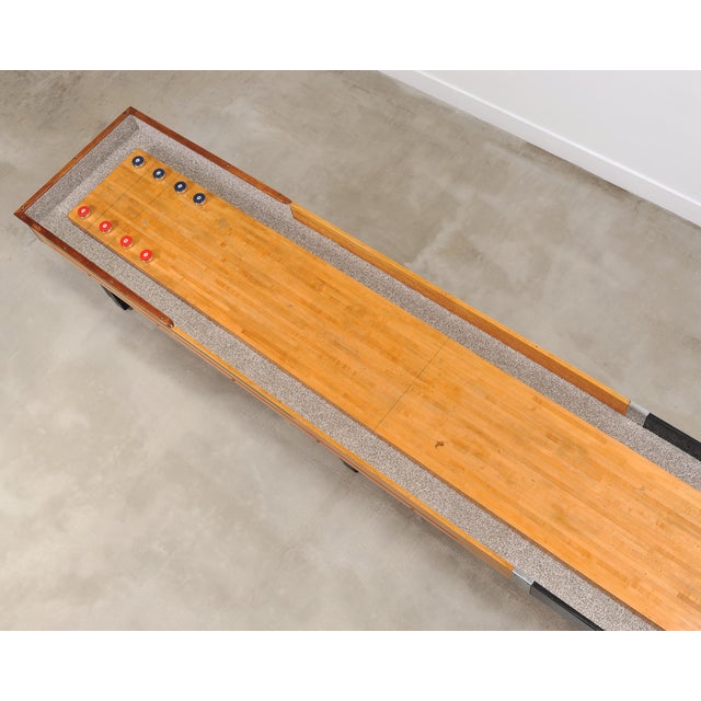 Tan 20th Century Americana Arcade Shuffleboard Game Table 22 Ft For Sale - Image 8 of 18