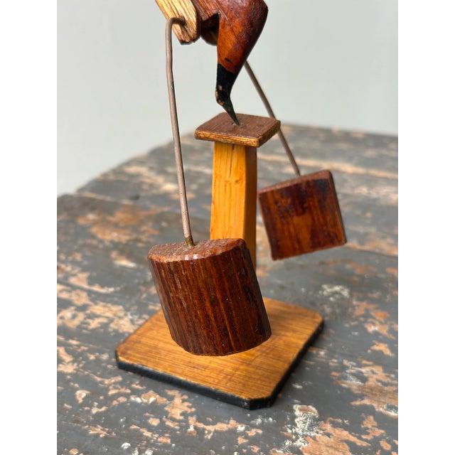 Vintage Folk Art Balancing Woman Kinetic Sculpture, Circa 1940s For Sale - Image 10 of 16