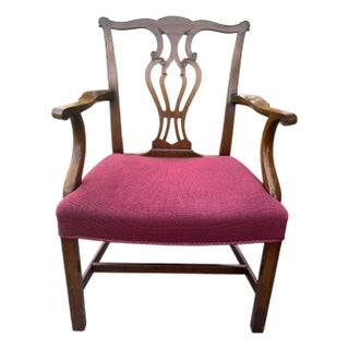 Vintage Saybolt & Cleland Chippendale Mahogany "Devon" Armchair For Sale