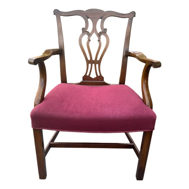Vintage Saybolt & Cleland Chippendale Mahogany "Devon" Armchair For Sale