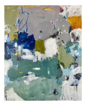 "Beginners Guide to Telepathy" - Abstract Mixed Media Painting by Gina Cochran