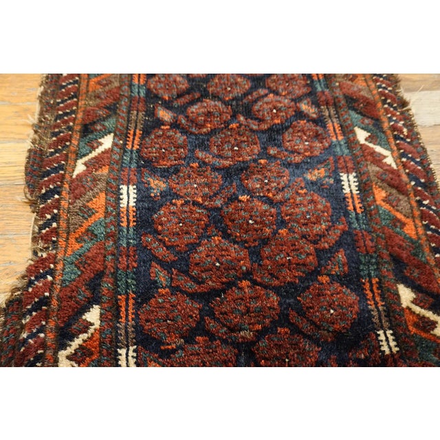 1900 - 1909 Nice Antique Persian Balouch Rug in a Red-Wine Background Color With Geometric Pattern For Sale - Image 5 of 7