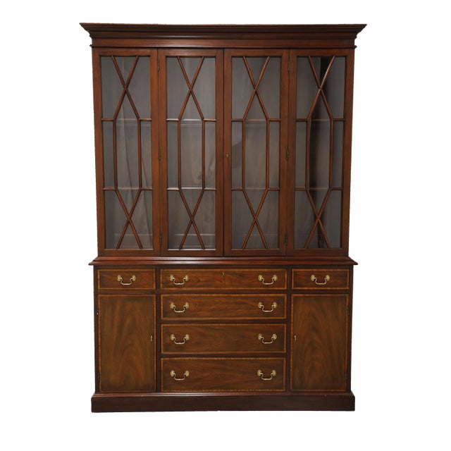 Henkel Harris 2355 CL 29 Banded Mahogany China Display Cabinet For Sale