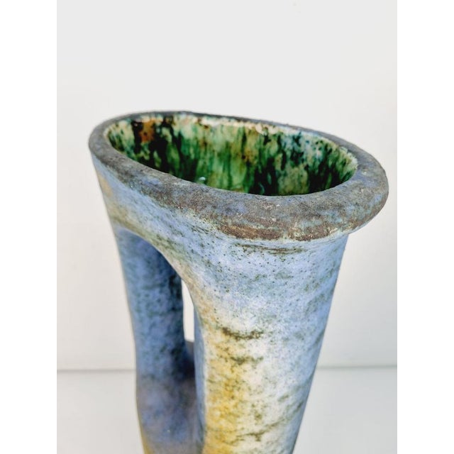 1960s Large Fireclay Ceramic Floor Vase by Ágoston Simó, 1960s For Sale - Image 5 of 18