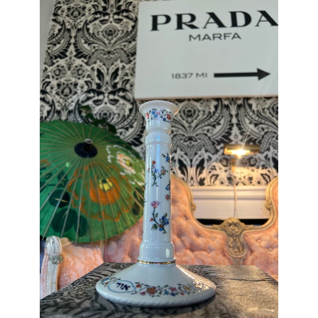 Religious 1970s Ceramic Lenox Sabbath Candlestick Holder With Floral Accents For Sale - Image 3 of 10