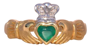 The Limerick: Irish Made and Designer Signed Claddagh Ring with Chalcedony and Diamonds