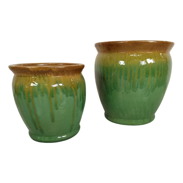 Vintage Ceramic Plant Pot Set, 1960s, Set of 2 For Sale