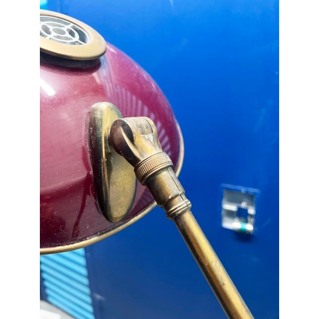 Maroon 1950s Floor Lamp Attributed to Gerald Thurston For Sale - Image 8 of 12