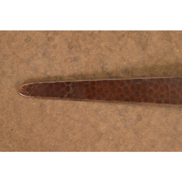 Copper Roycroft Arts & Crafts Hammered Copper Quatrefoil Letter Opener For Sale - Image 8 of 11