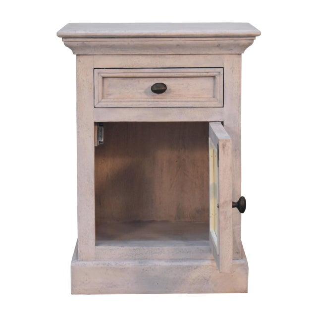 Chestnut Solid Wood Sideboard With Glass Doors For Sale - Image 4 of 8