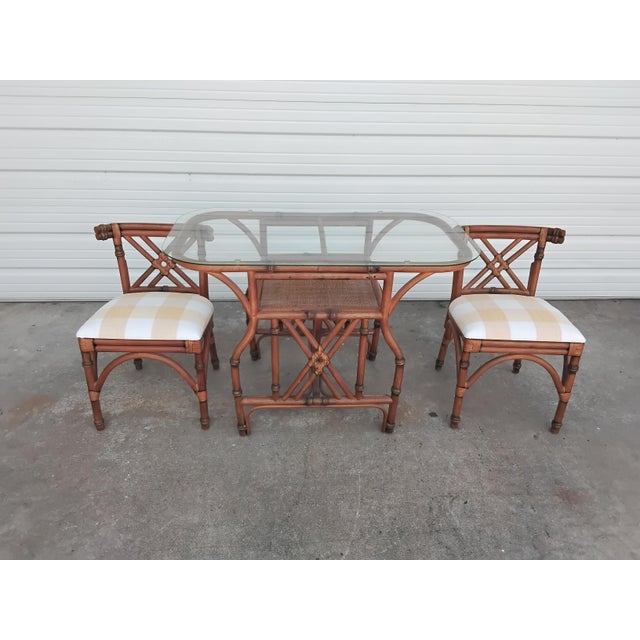 A more modern honeymoon table set. Somewhat bigger than the vintage ones. The seats have been professionally reupholstered...