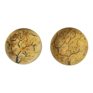 Original Jaffar Ali Paper Maché Platters for Wall Hanging- a Pair