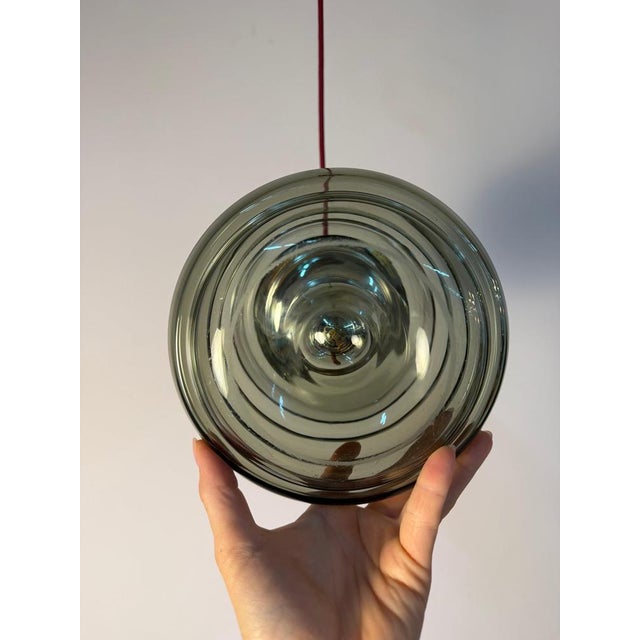 Glass Hanging Lamp in Smoked Glass and Chrome from Peill & Putzler For Sale - Image 7 of 11