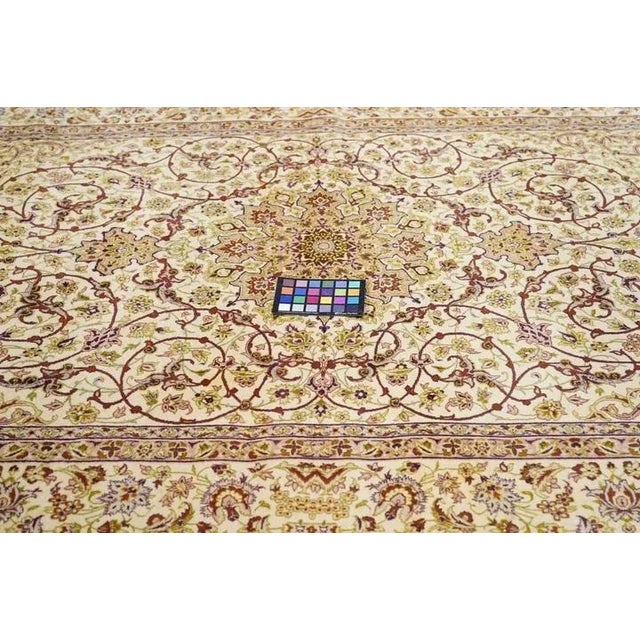 Extremely Fine Persian Isfahan Wool and Silk. Signed Saraf Mamoury Rug 4'10'' X 7'9'' For Sale - Image 9 of 11