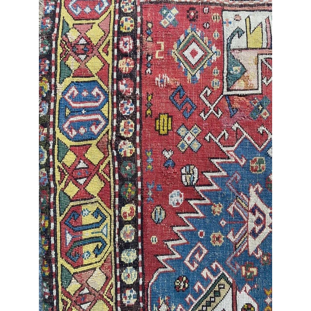 Antique Caucasian Needlepoint Embroidered Rug For Sale - Image 10 of 18
