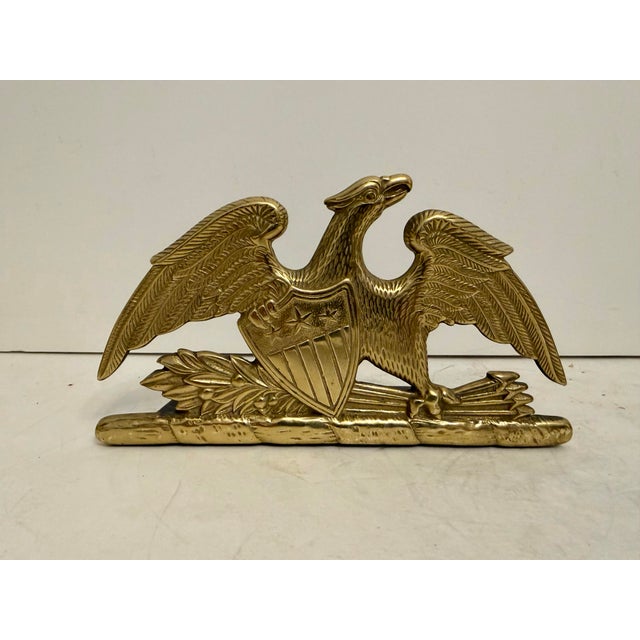 Pair of Virginia Metalcrafters Brass Eagle Bookends For Sale - Image 11 of 11