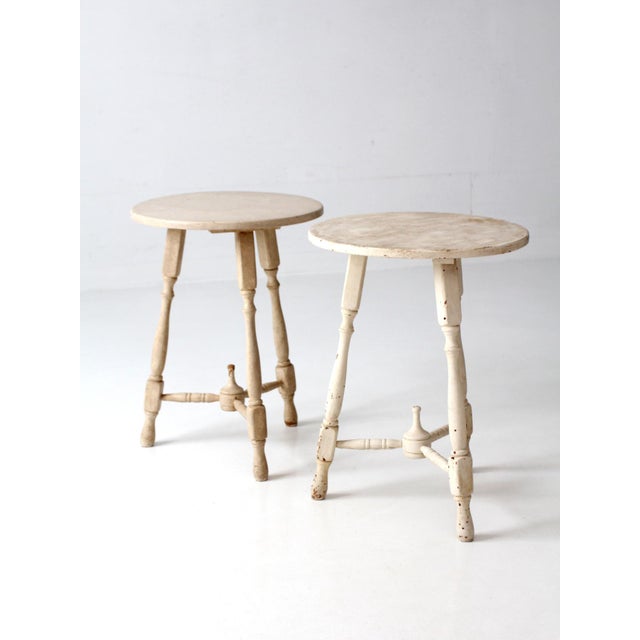 Pair of Vintage Cottage Pedestal Side Tables For Sale - Image 6 of 17