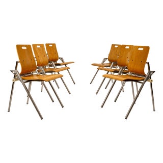 Vintage Folding Chairs by Xavier Matégot, 1985, Set of 6 For Sale